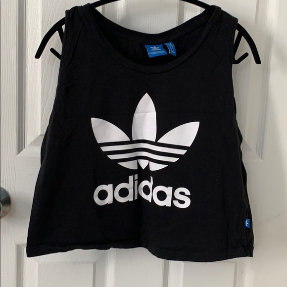 Tops - Adidas Cropped Black Tank
